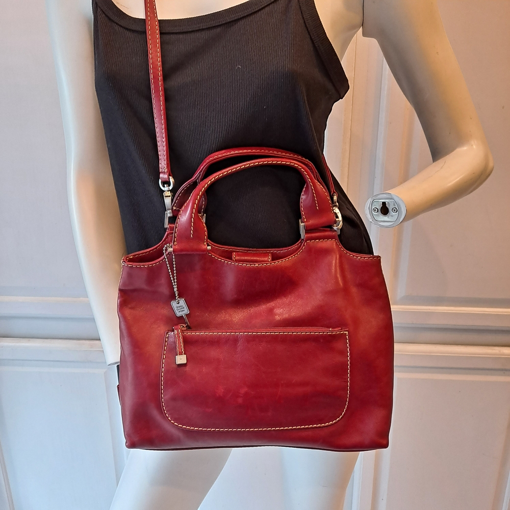 Fossil Classic 75082 Red Smooth Leather Shoulder Crossbody Bag